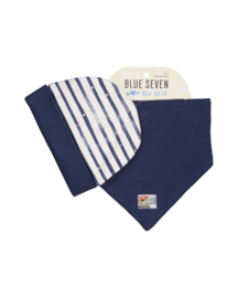 Blue Seven-Baby Boys cap + scarf- White-blue