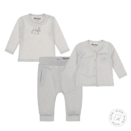 Dirkje-Baby Unisex  3 pce babysuit Bio Cotton-Light Grey