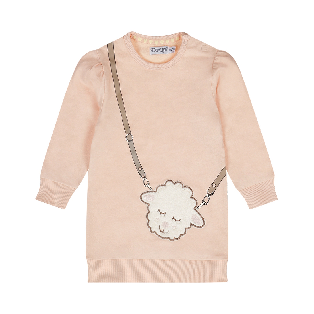 Dirkje-Meisjes Sweater jurk loose fit-Licht roze