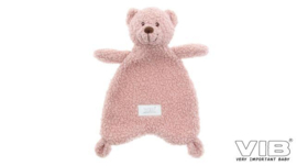 VIB-Knuffeldoekje met Berenhoofd Teddy-Rose smoke
