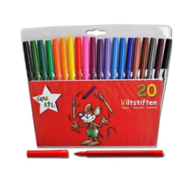 Crea-kit-Viltstiften 20 stuks- Multicolor