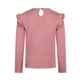 Koko Noko-Meisjes T-shirt Ls-Stoffig roze