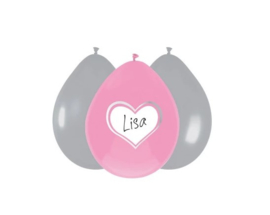 Balloons Babygirl collection.- Ballonnen 6 stuks meisje-pink