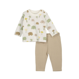 Blue Seven-Jongens 2 dlg set- shirt en broek-Off white