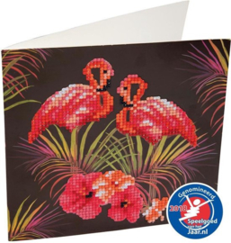 Craft Buddy- Card Kits-Diamond Painting Flamingos - Multi Color