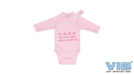 VIB-Meisjes Romper Remove baby before washing-Roze