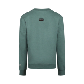 No Way Monday-Jongens Sweater oversized-Stoffig groen