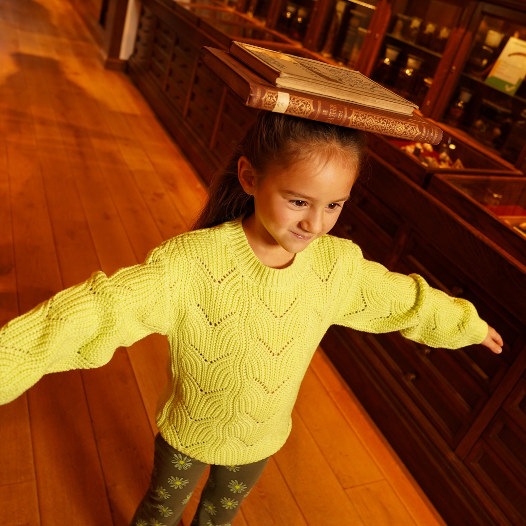 Koko Noko-Meisjes  Sweater met verlaagde schouder-Lime