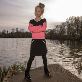 Lovestation22-Meisjes jurk Aicha - roze-zwart