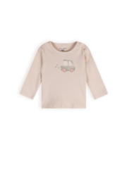 Petite Maison-  Kokai T-shirt rib met borstprint- Oatmeal