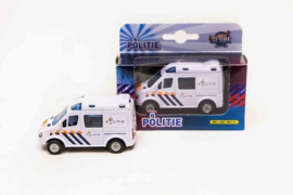 Kids Globe Die Cast pull back politie 8 cm-White
