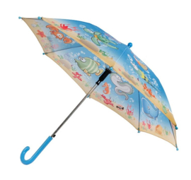 Sea World kinder paraplu design 70x57cm in polybag-Blue