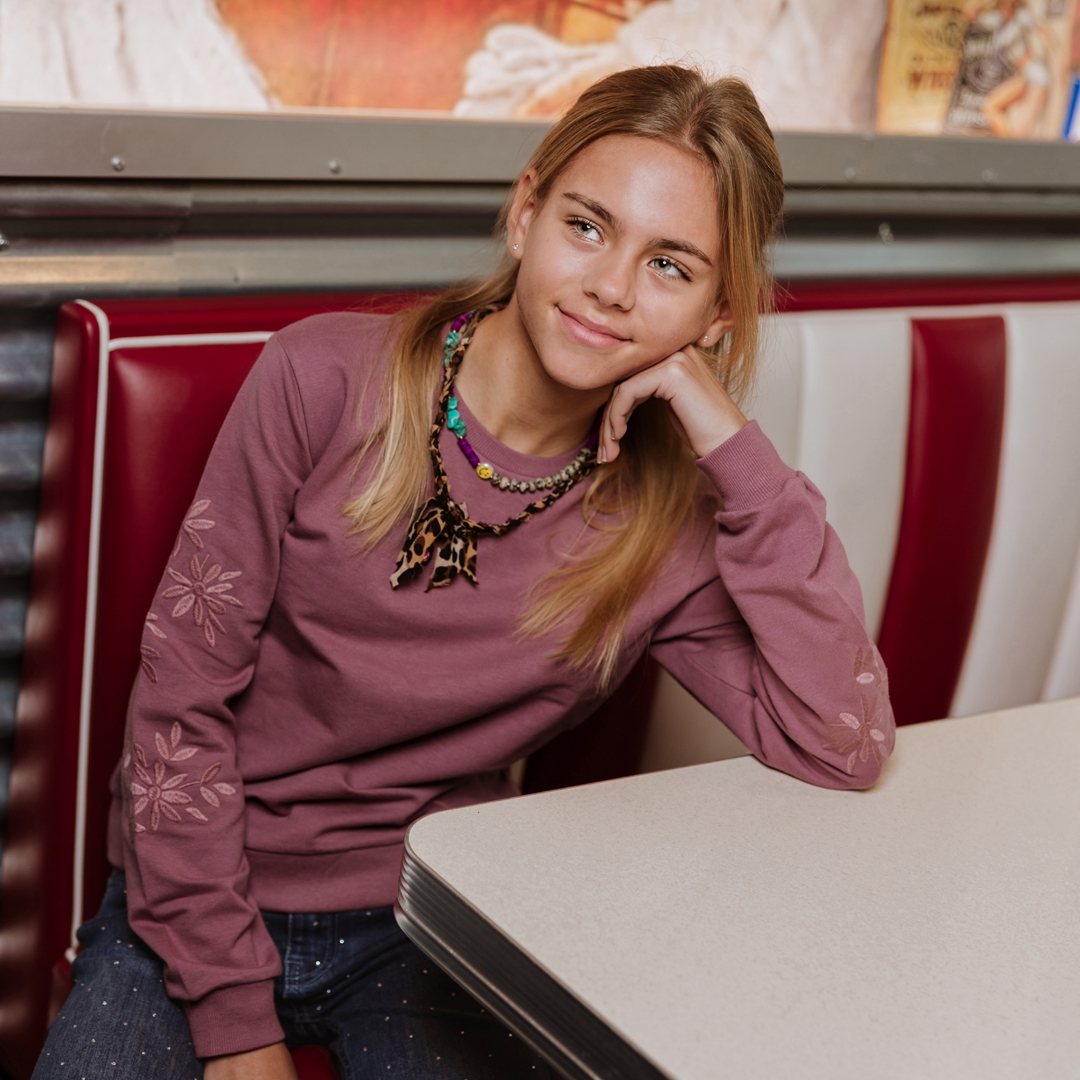 No Way Monday-Meisjes Sweater-Burgundy