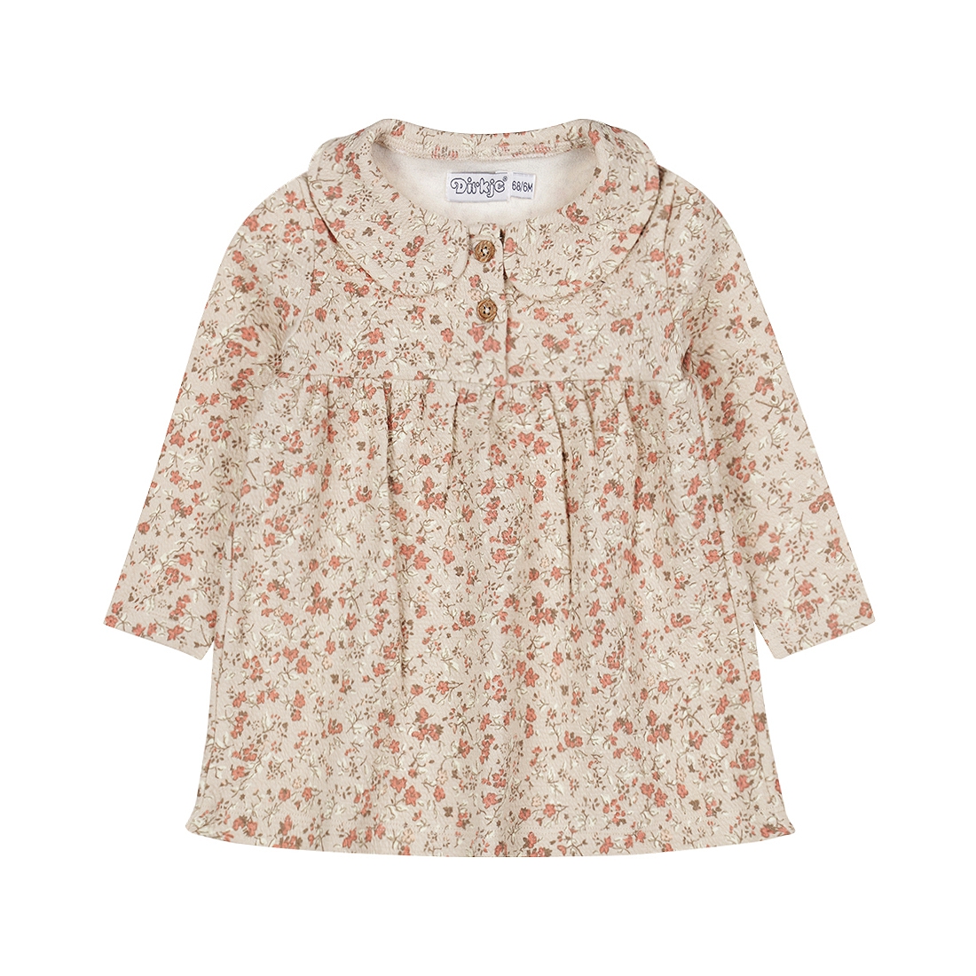 Dirkje-Meisjes Jurk ls-Beige grijs