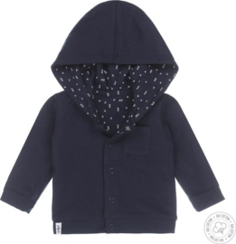 Dirkje-Baby Boys cardigan reversible Bio Cotton-Navy