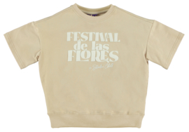 Studio Chill-Meisjes sweater Sofia met korte mouwen-Zand