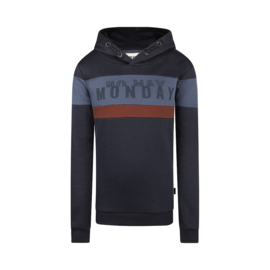 No Way Monday-Jongens Sweater Met Capuchon- Marineblauw