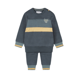 Dirkje-Jongens babypakje 2pce- Steel blue