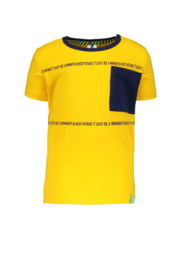 B.Nosy-Baby boys short sleeve t-shirt with contrast pocket-Lemon chrome