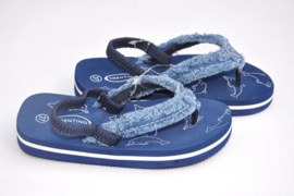 Libaco-Boys Flip-flops Maurizio with denim upper- navy