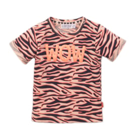 Dirkje-Baby Meisjes T-shirt ss -Peach + navy