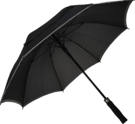 Paraplu 104cmx82cm zwart met grijze rand