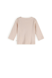 Petite Maison-  Kokai T-shirt rib met borstprint- Oatmeal
