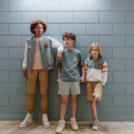 No Way Monday-Jongens  Sweater met capuchon-Stoffig groen