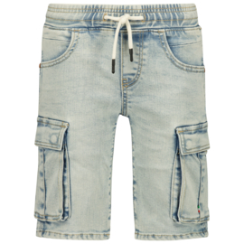 Vingino -Jongens jeans broek kort-Cecario-Light vintage-Blauw