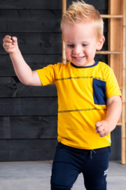 B.Nosy-Baby boys short sleeve t-shirt with contrast pocket-Lemon chrome