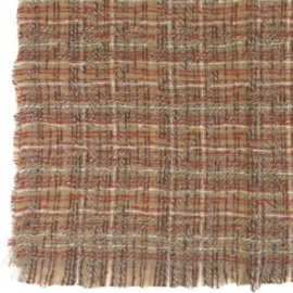 Klijn-Sjaal Geweven Ruit 65X200cm- Brique