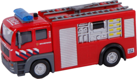 2-Play-Brandweer Die Cast pull back met Licht en Geluid-Red