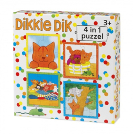 Bambolino toys - Dikkie Dik 4 in 1 puzzel-Wit