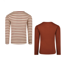 Koko Noko-Meisjes T-Shirt Ls-2 pack-Cognac