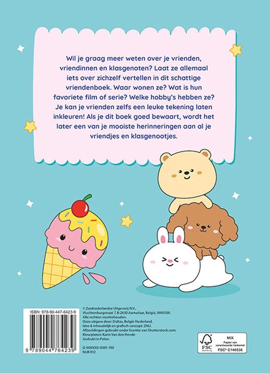 Deltas-Ik hou van Kawaii vriendenboek- Hardcover
