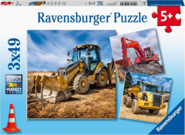 Ravensburger-Puzzel 3 x 49 stukjes-Bouwmachines aan het werk-Multi Colour