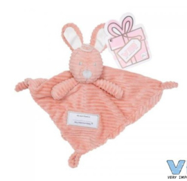VIB- Pluche knuffeldoekje met konijnenhoofd-Corduroy oud roze