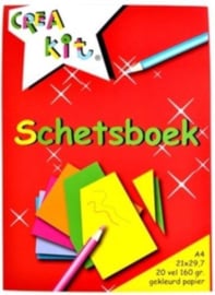 Crea Kit-CW-Schetsboek gekleurd papier A4 200 grams-Red