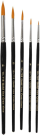 Gold Line penselen, 1-18 , b: 2-7 mm, rond, 5assorti