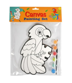 Schilder je eigen canvas dier-papagaai