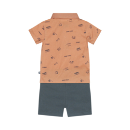 Dirkje-Jongens 2 pc set, Polo shirt, Shorts-Oranje