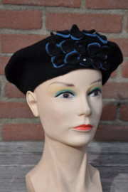 Girls Baret Vilten harten-T-Black