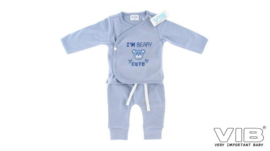 VIB.-2-Delige Setje I'm Beary Cute Dusty Blue