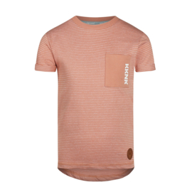 Koko Noko-Jongens T-shirt lange rug- Stoffig roze