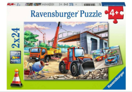 Ravensburger Puzzel 2x24 stukjes Bouwplaats en wedstrijd- Multi Color