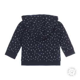 Dirkje-Baby Boys cardigan reversible Bio Cotton-Navy