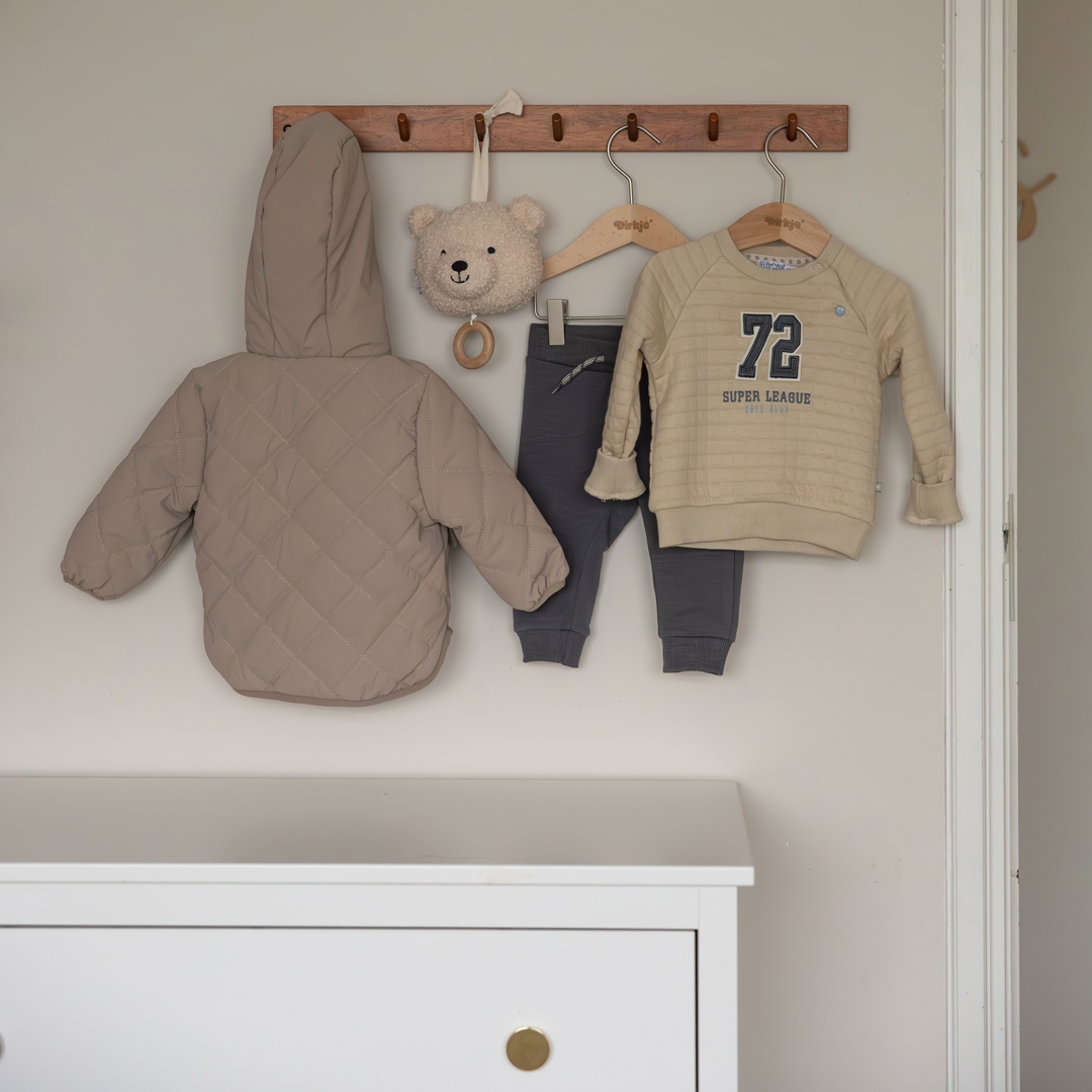 Dirkje-Jongens 2 pce babysuit-Pebble