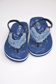 Libaco-Boys Flip-flops Maurizio with denim upper- navy