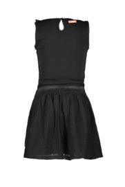 B.Nosy-Girls dress with cotton lace ruffle + skirt-Black