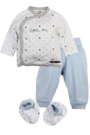 Dirkje-Jongens babypakje pre 2 pce + slofjes- Licht blauw